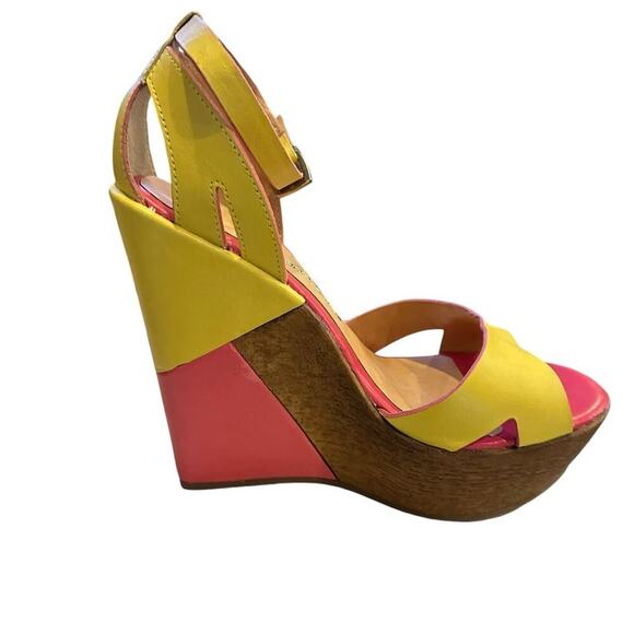 Bottero Women's Leather Colorblock Platform Wedge Sandals Size 8 Multicolor - Picture 4 of 11